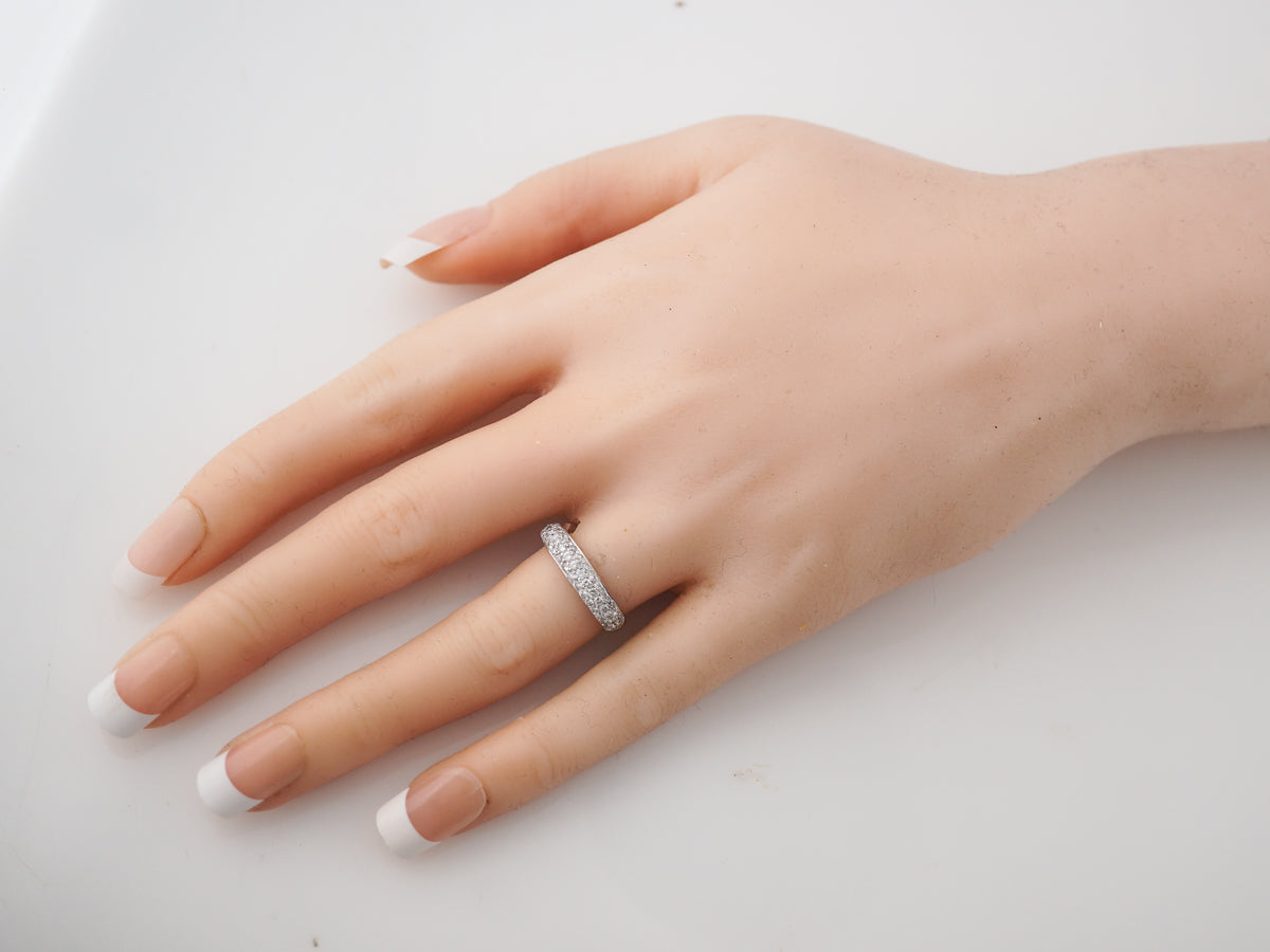 Pave Diamond Wedding Band in White Gold