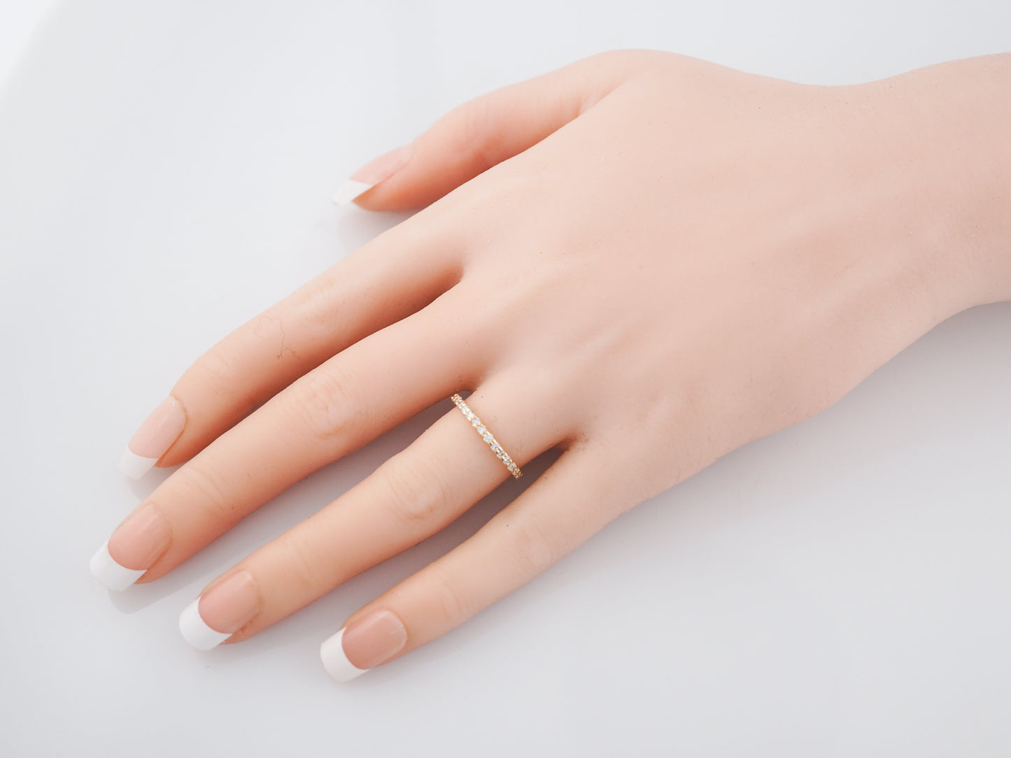 Wedding Band Modern .48 Round Brilliant Cut Diamonds in 14k Yellow Gold