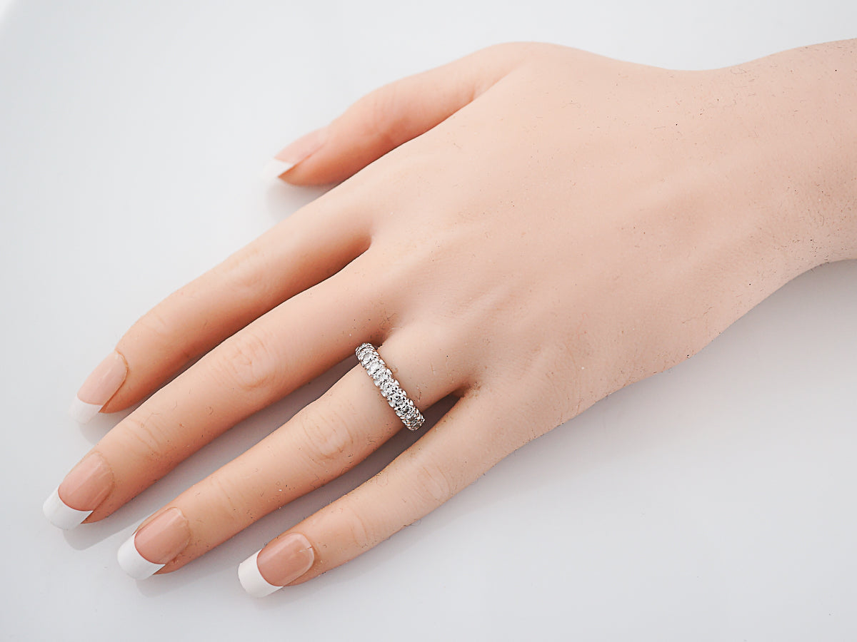 Wedding Band Modern 1.38 Round Brilliant Cut Diamonds in Platinum