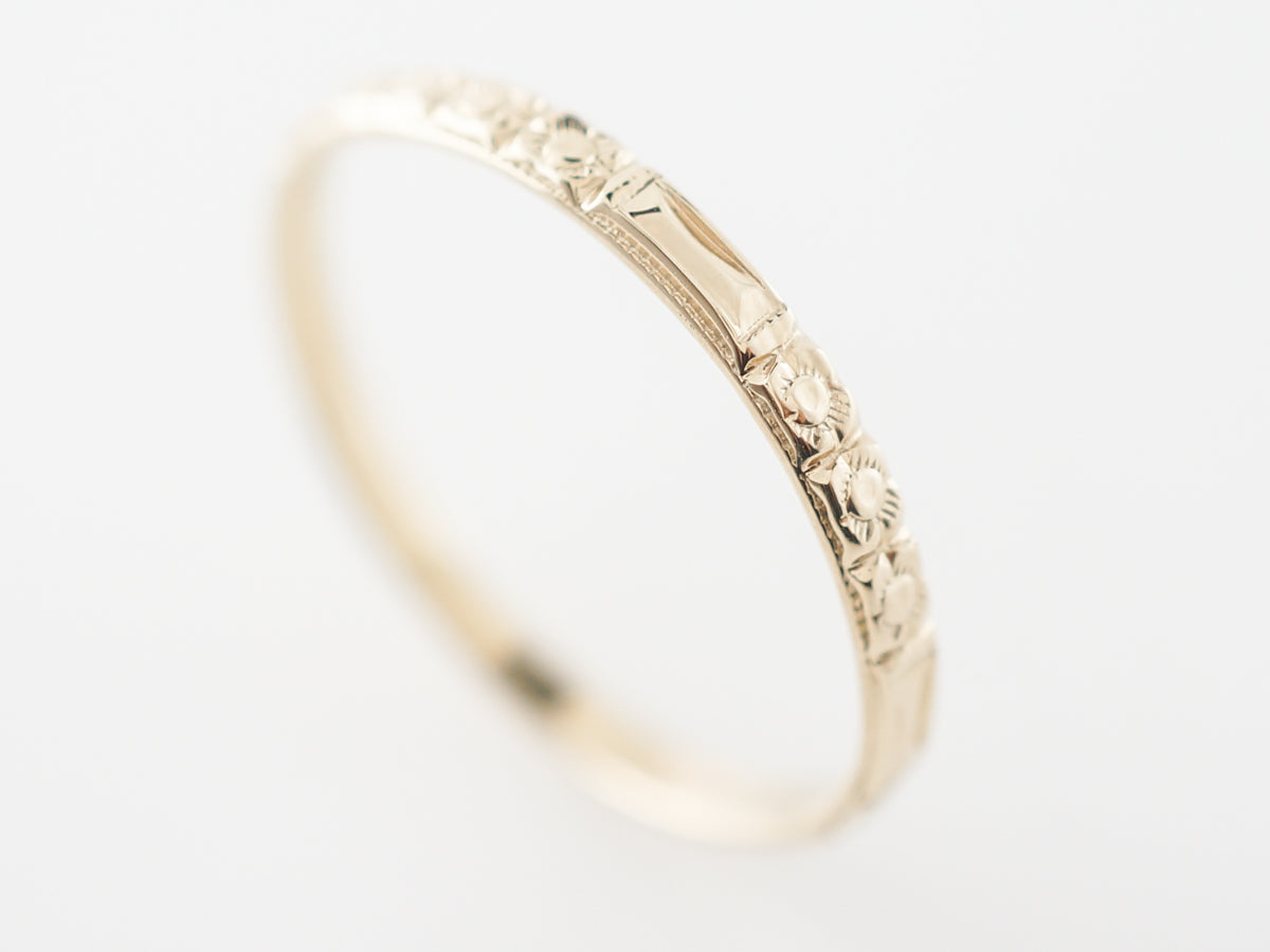 1930's Style Orange Blossom Wedding Band in 14k