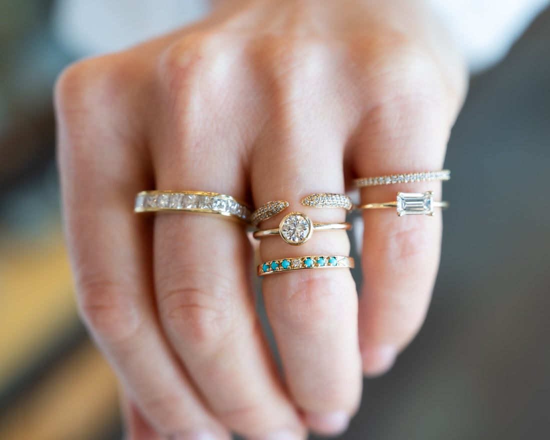 How to Create a Balanced Ring Stack with Mixed Metals and Gemstones