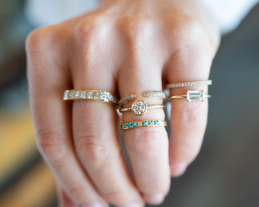 How to Create a Balanced Ring Stack with Mixed Metals and Gemstones