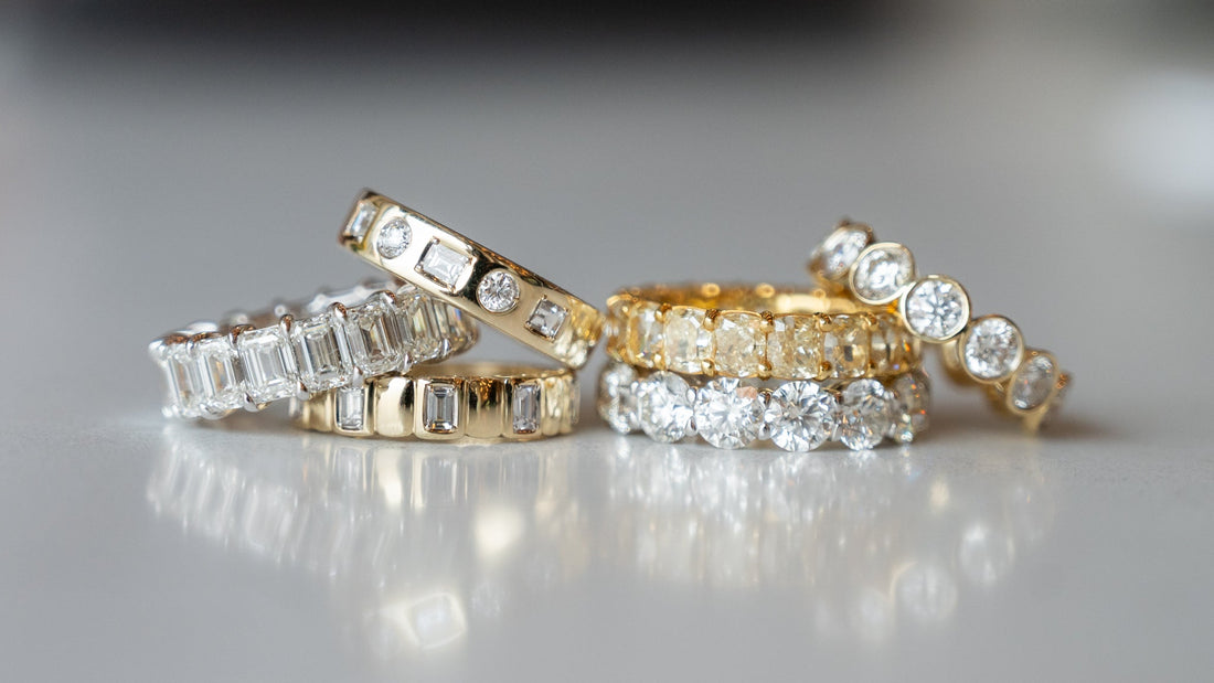 Large Diamond Eternity Bands as Engagement Rings