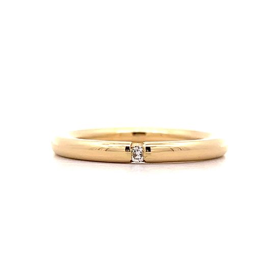 .025 Flush Set Solitaire Diamond Band in 14k Yellow Gold