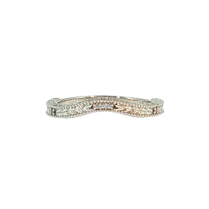.03 Diamond Chevron Contoured Wedding Band 14k
