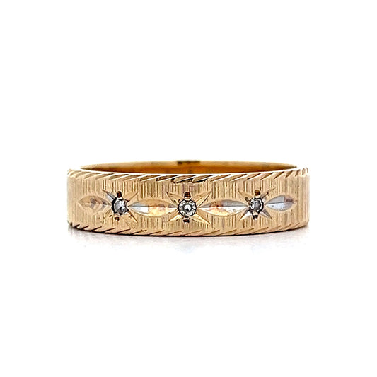 .045 Vintage Diamond Wedding Band in 14k