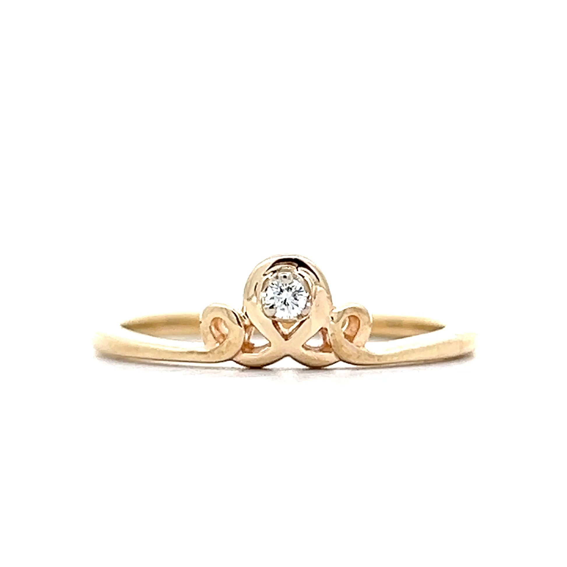 .04 Diamond Contour Wedding Band in 14k