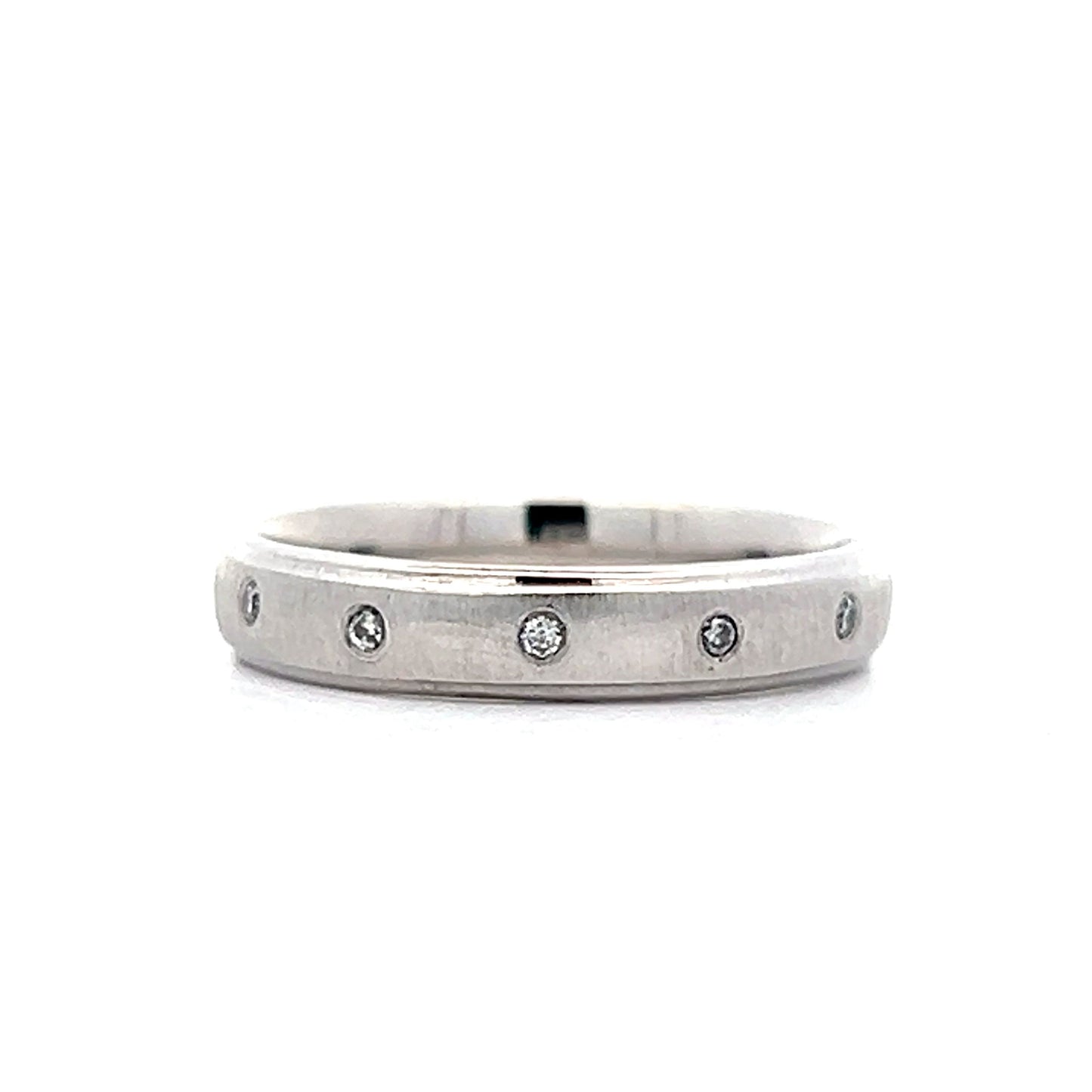 .075 Five Stone Wedding Band in 14k White Gold
