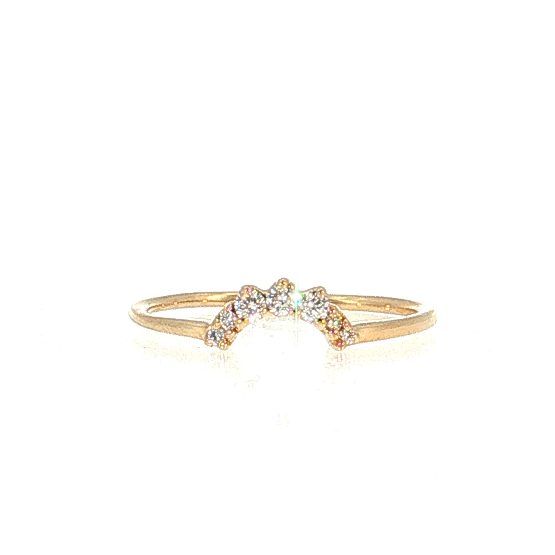 .07 Diamond Contoured Wedding Band 14k Yellow Gold