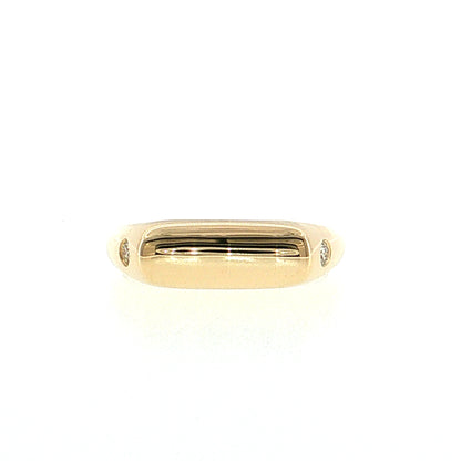 .08 Diamond Bar Signet Stacking Ring 14k