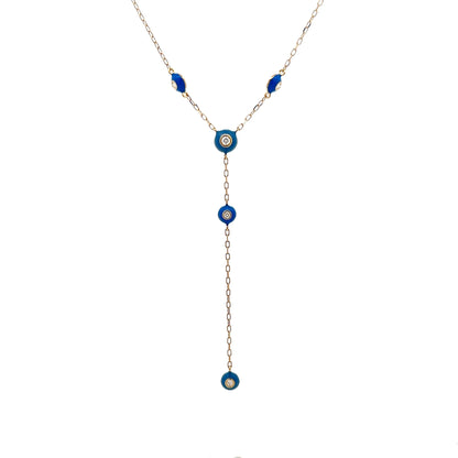 .08 Diamond Lariat Necklace in 18k Yellow Gold