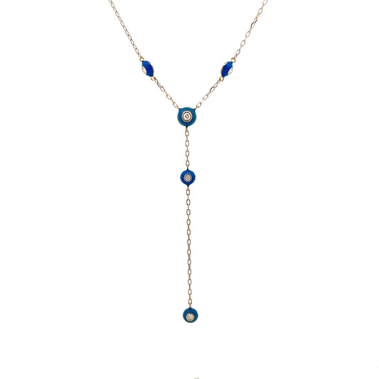 .08 Diamond Lariat Necklace in 18k Yellow Gold