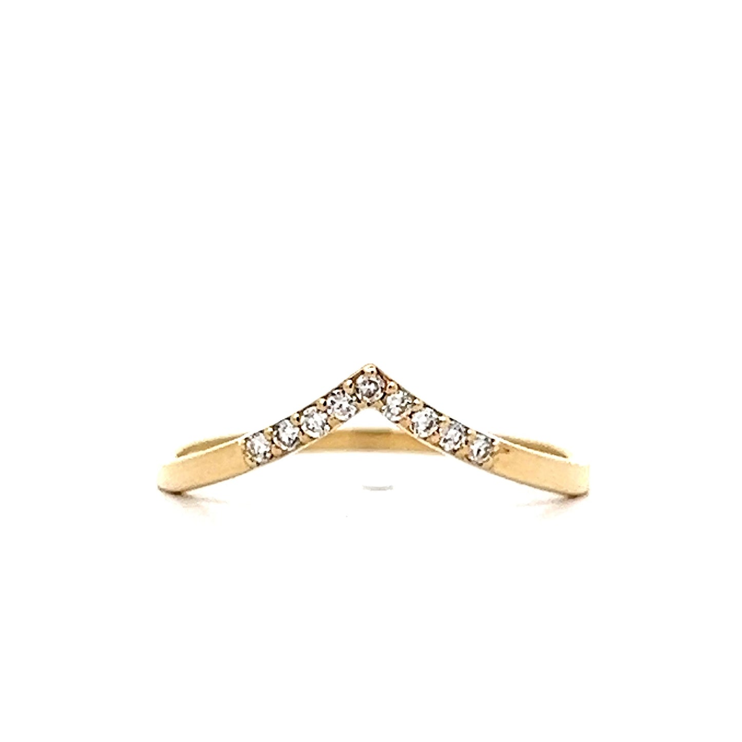 .09 Diamond V Contour Wedding Band in 14k
