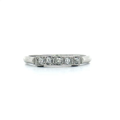 .10 Antique Cut Diamond Wedding Band Platinum