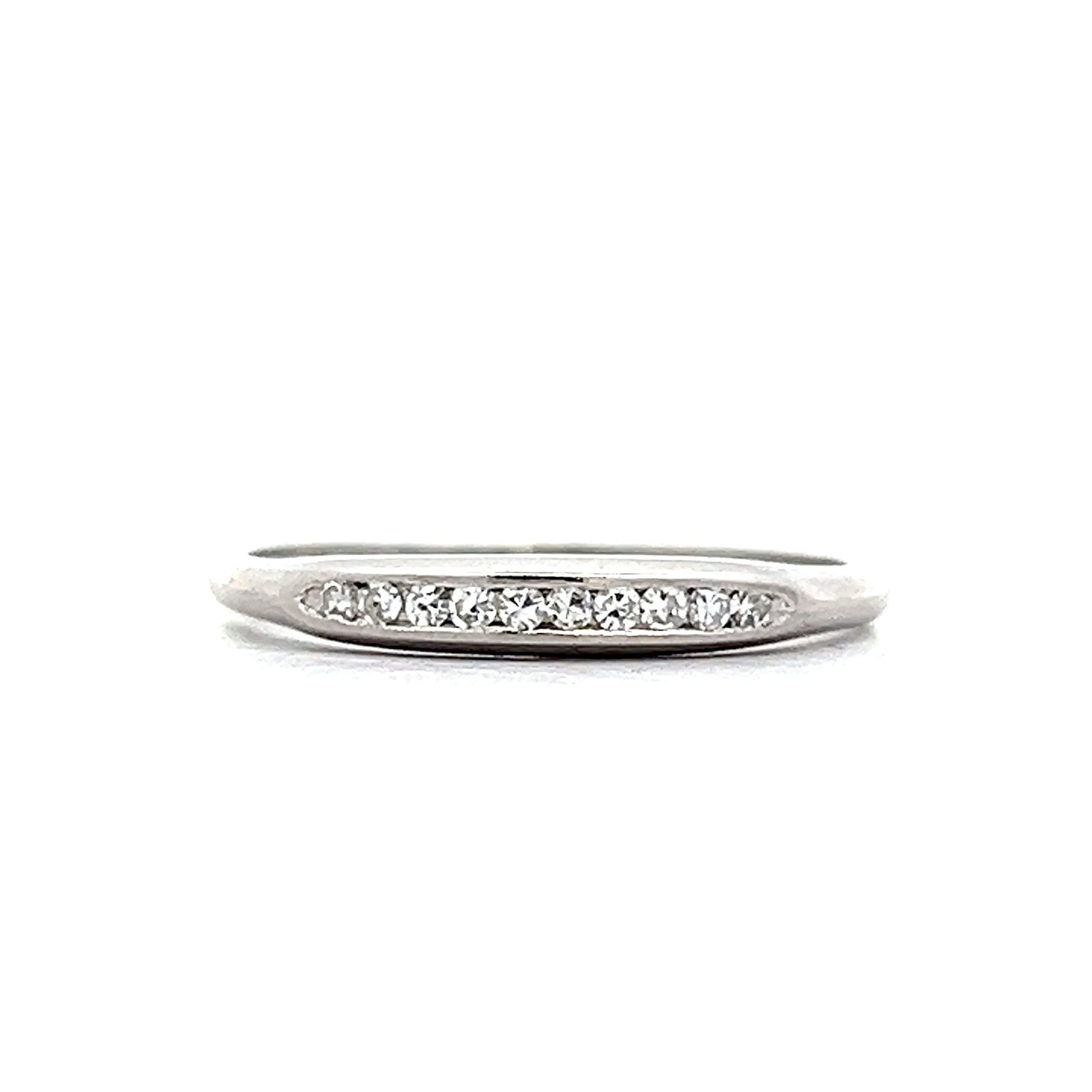 .10 Antique Deco Diamond Wedding Band in Platinum