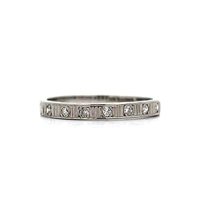 .10 Antique Deco Single Cut Diamond Wedding Band in 18k