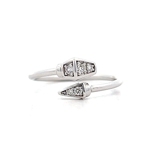 .10 Diamond Snake Ring in 18k White Gold