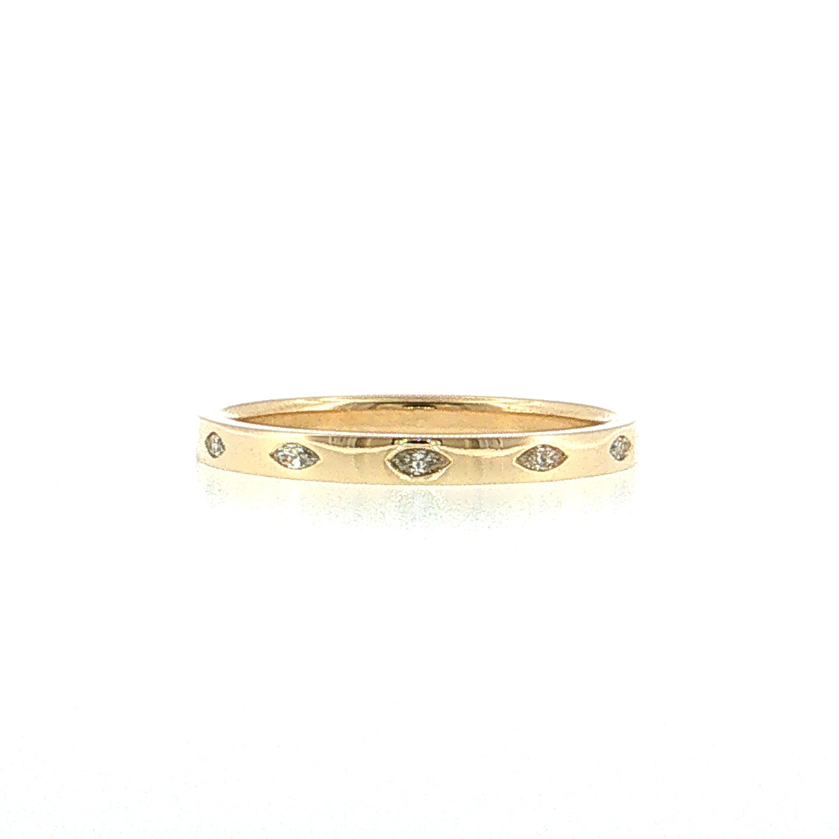 .10 Marquise Diamond Five-Stone Wedding Band 14k