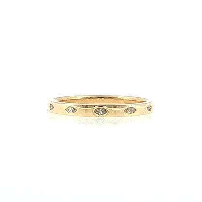 .10 Marquise Diamond Five-Stone Wedding Band 14k