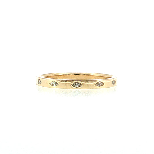 .10 Marquise Diamond Five-Stone Wedding Band 14k