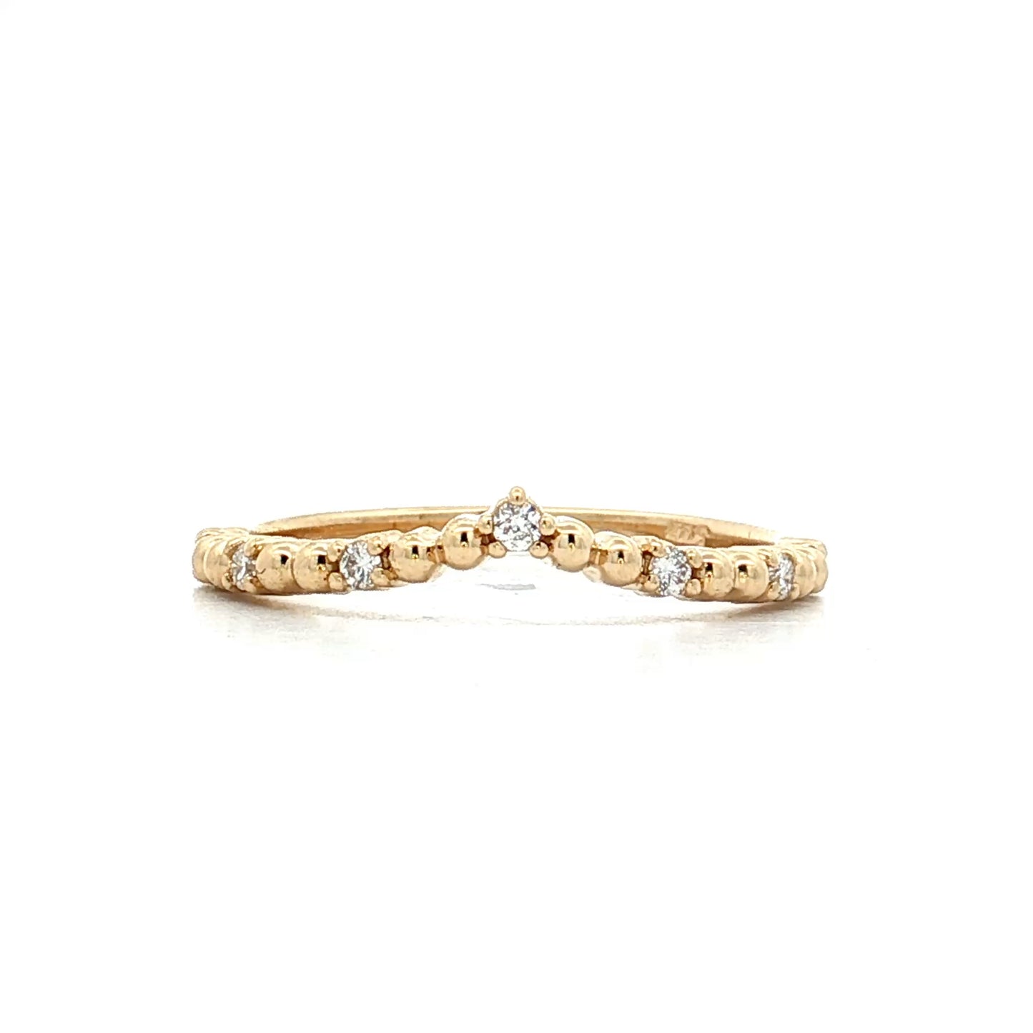 .10 Textured Diamond Contour Wedding Band 14k