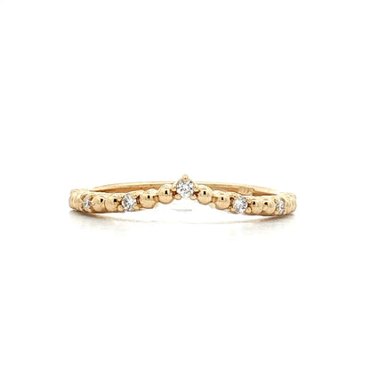 .10 Textured Diamond Contour Wedding Band 14k 