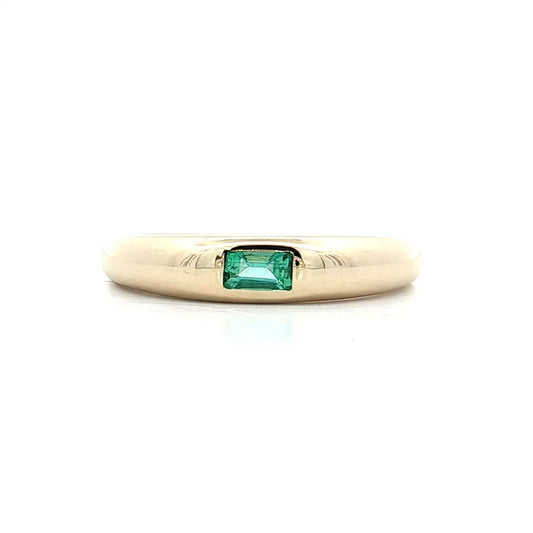 .11 Baguette Emerald Stacking Ring 14k Yellow Gold