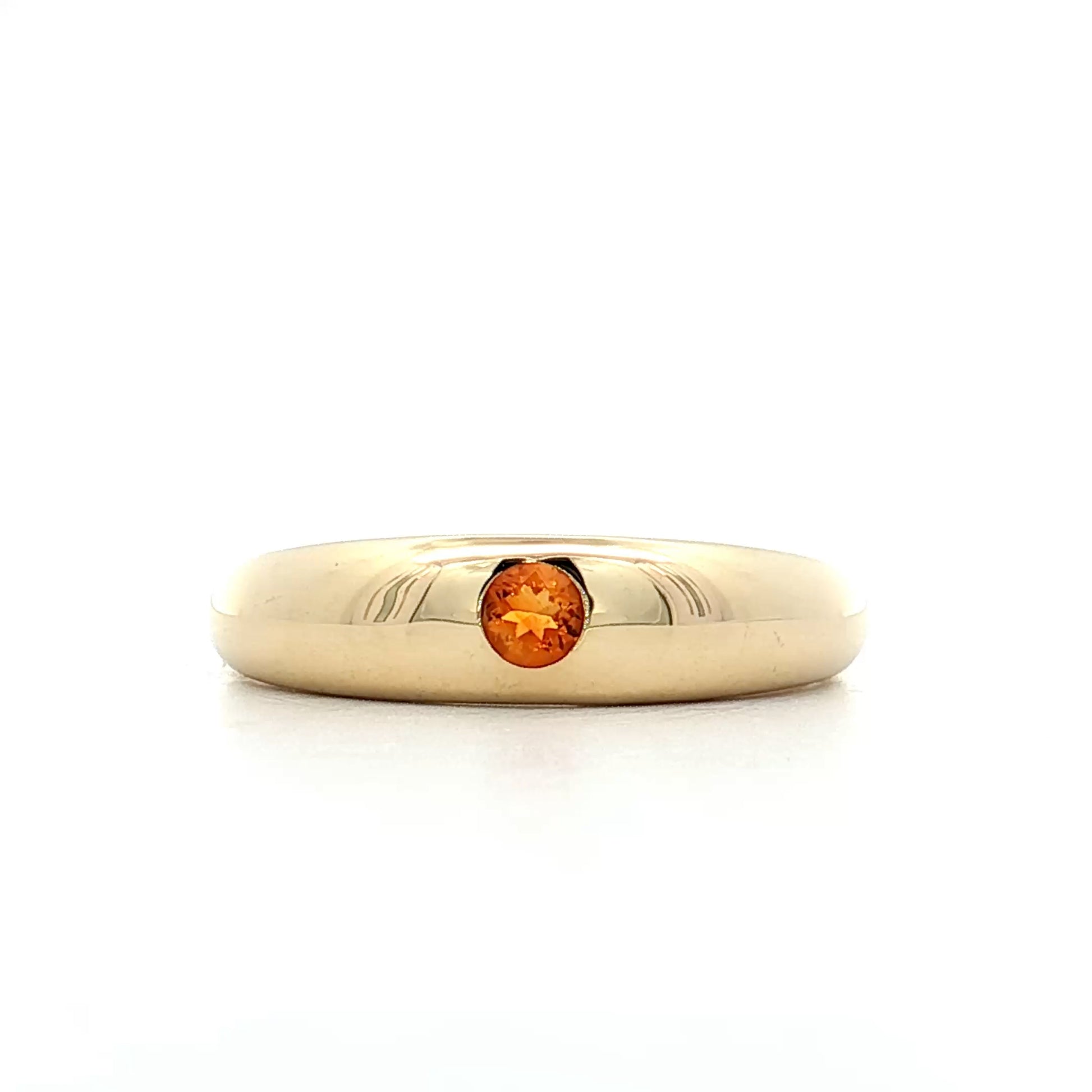 .11 Flush Set Citrine Stacking Ring 14k Yellow Gold