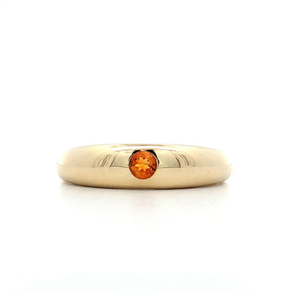 .11 Flush Set Citrine Stacking Ring 14k Yellow Gold