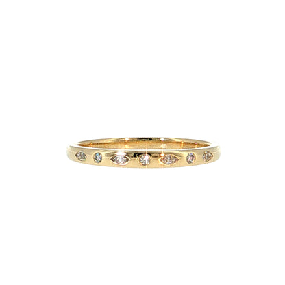 .11 Flush Set Diamond Stacking Wedding Band 14k