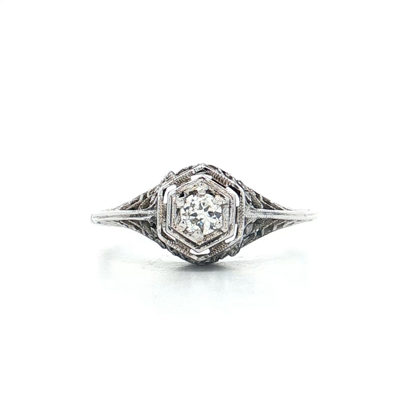 .12 Antique Deco Solitaire Engagement Ring 18k