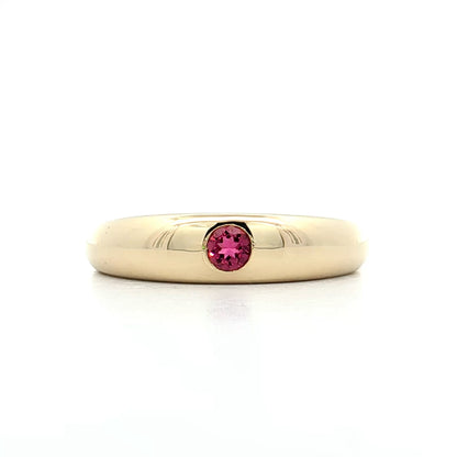 .12 Flush Set Pink Tourmaline Stacking Ring 14k