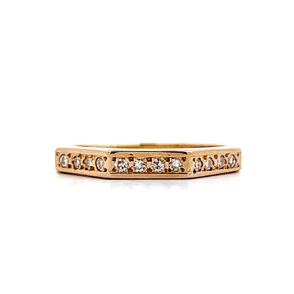 .12 Round Diamond Geometric Wedding Band in 14k