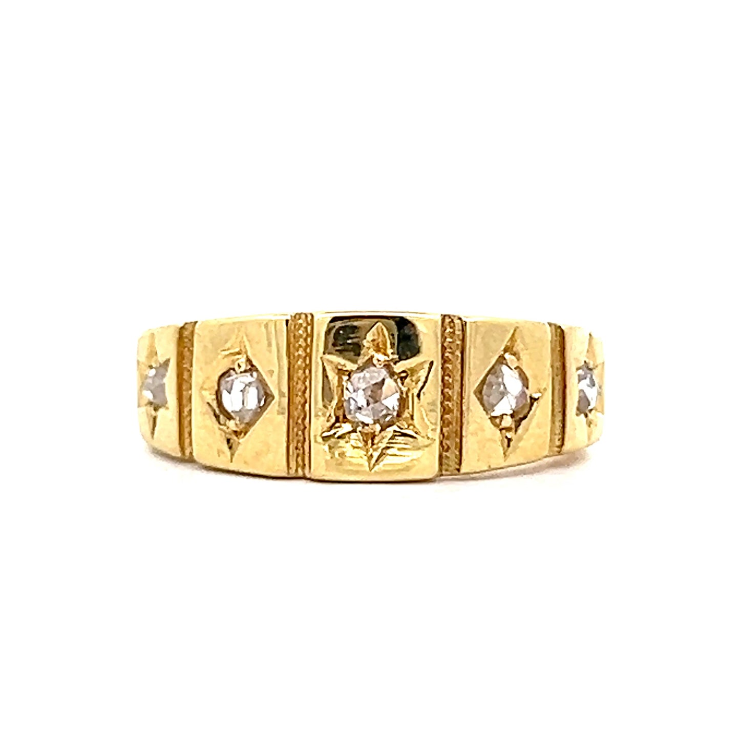 .13 Antique Victorian Rose Cut Diamond Ring in 18k