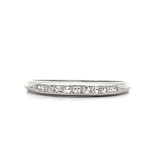 .13 Vintage Art Deco Diamond Wedding Band in Platinum
