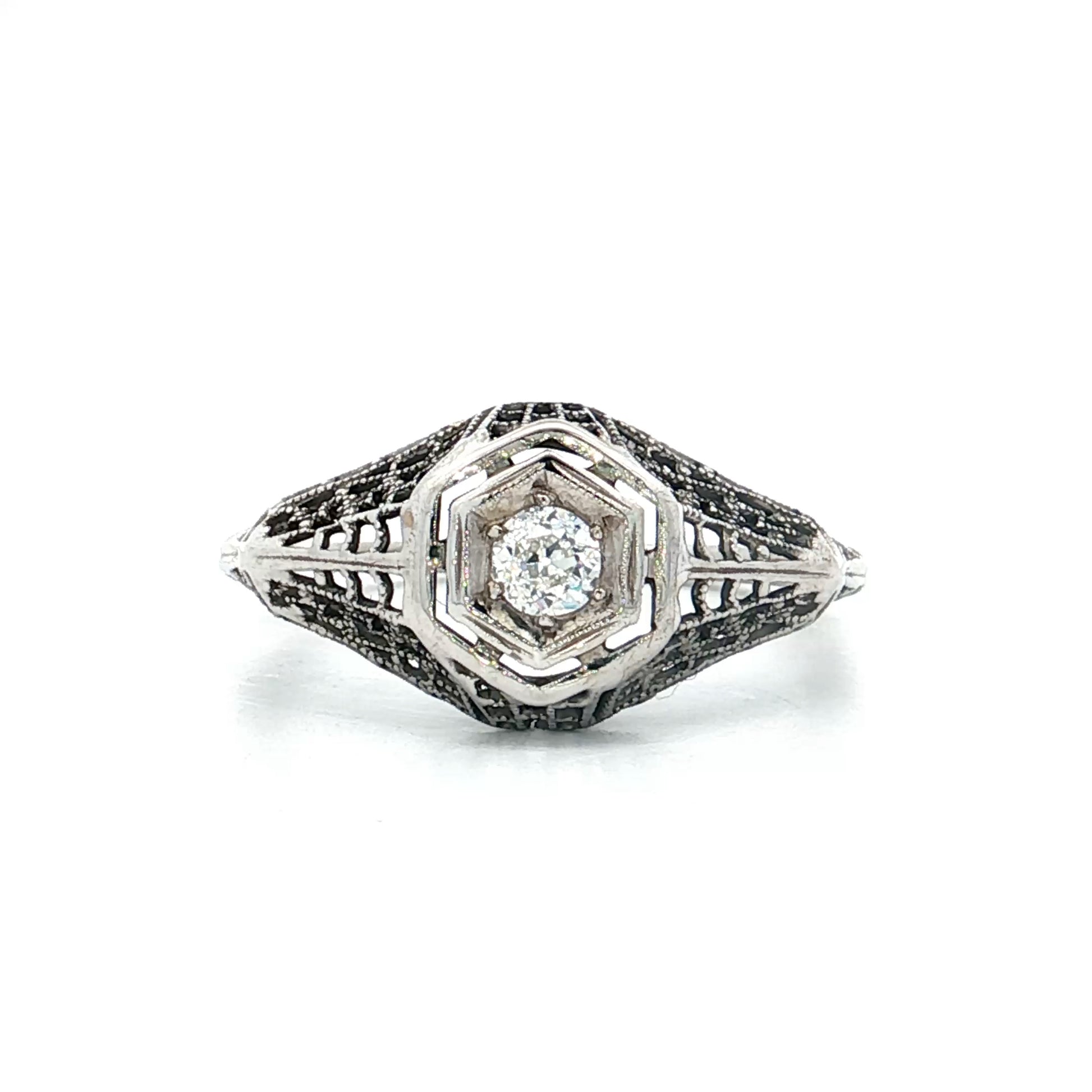 .15 Vintage Art Deco Diamond Engagement Ring 18k