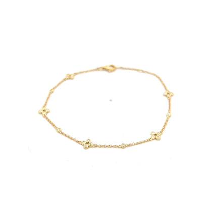 .16 Diamond Cluster Station Bracelet in 14k Yellow Gold