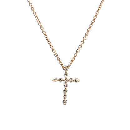 .16 Diamond Cross Pendant Necklace in 14k Yellow Gold