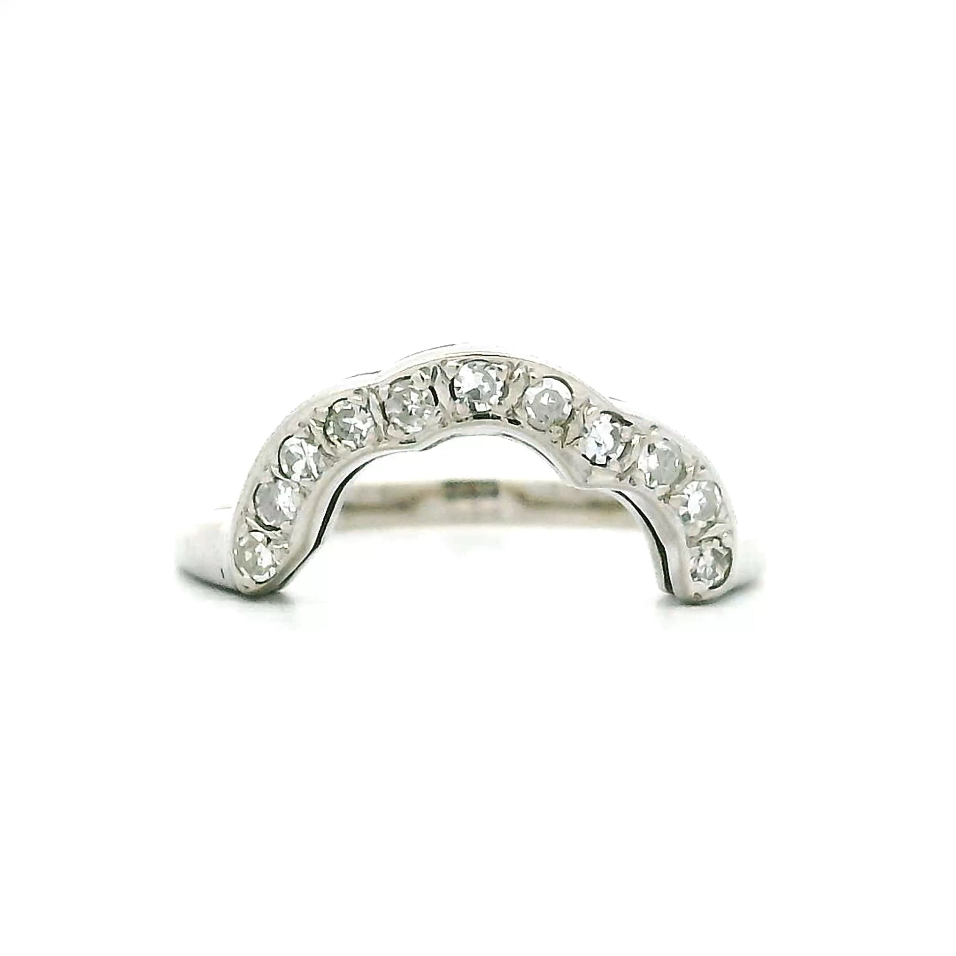 .16 Vintage Contour Wedding Band in 14k White Gold