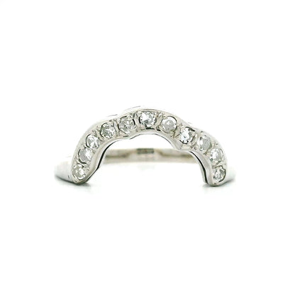 .16 Vintage Contour Wedding Band in 14k White Gold
