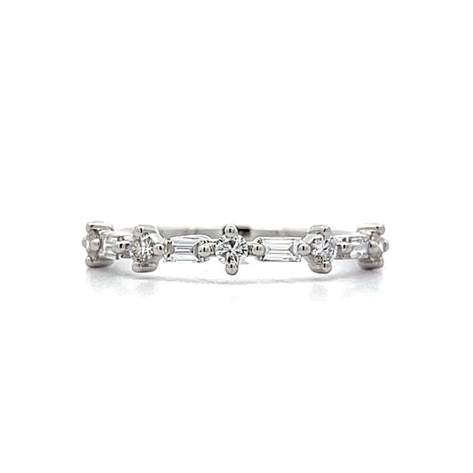 .17 Baguette & Round Diamond Wedding Band in 14k