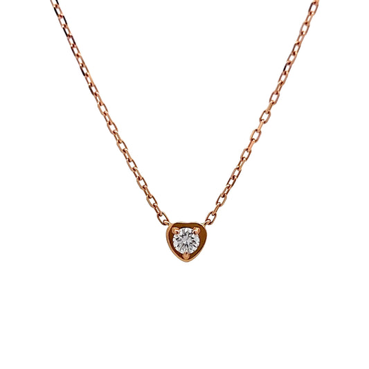 .17 Cartier Diamond Heart Pendant in 18k Rose Gold
