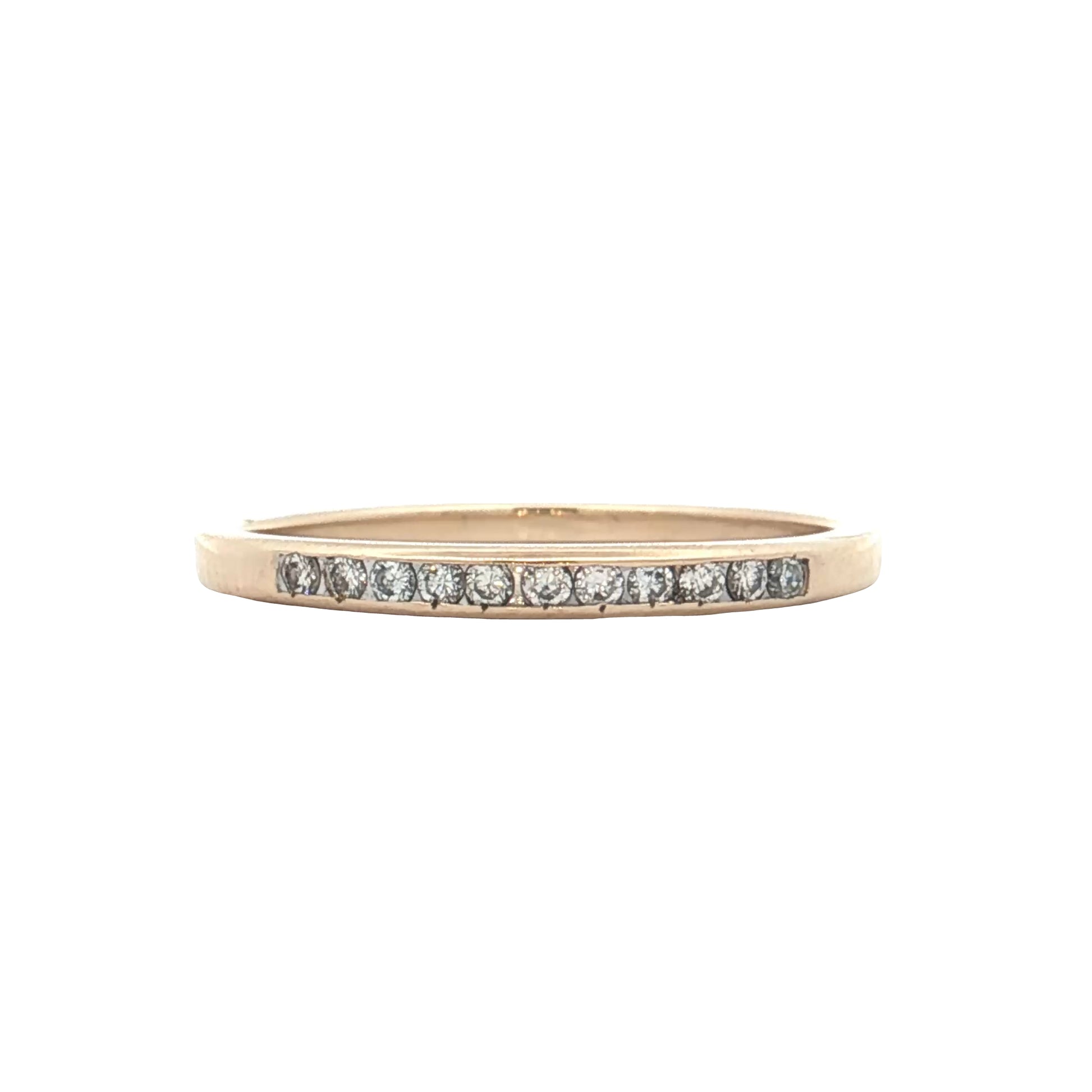 .17 Channel Set Diamond Wedding Band 14k Yellow Gold