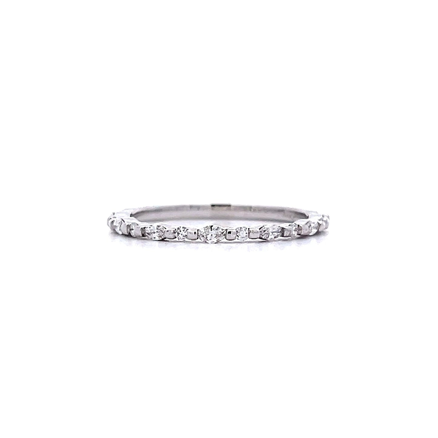 .17 Marquise & Round Diamond Wedding Band in 14k