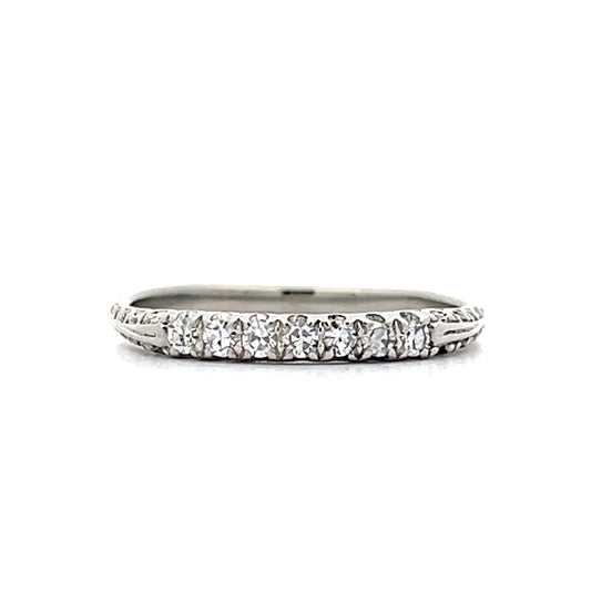 .17 Vintage Art Deco Single Cut Diamond Band in Platinum