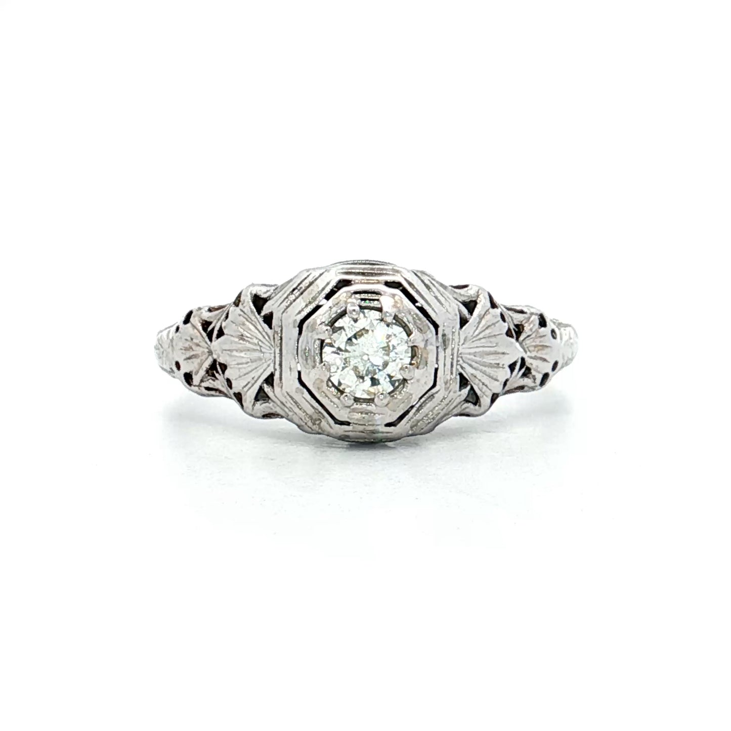 .17 Vintage European Diamond Engagement Ring 18k