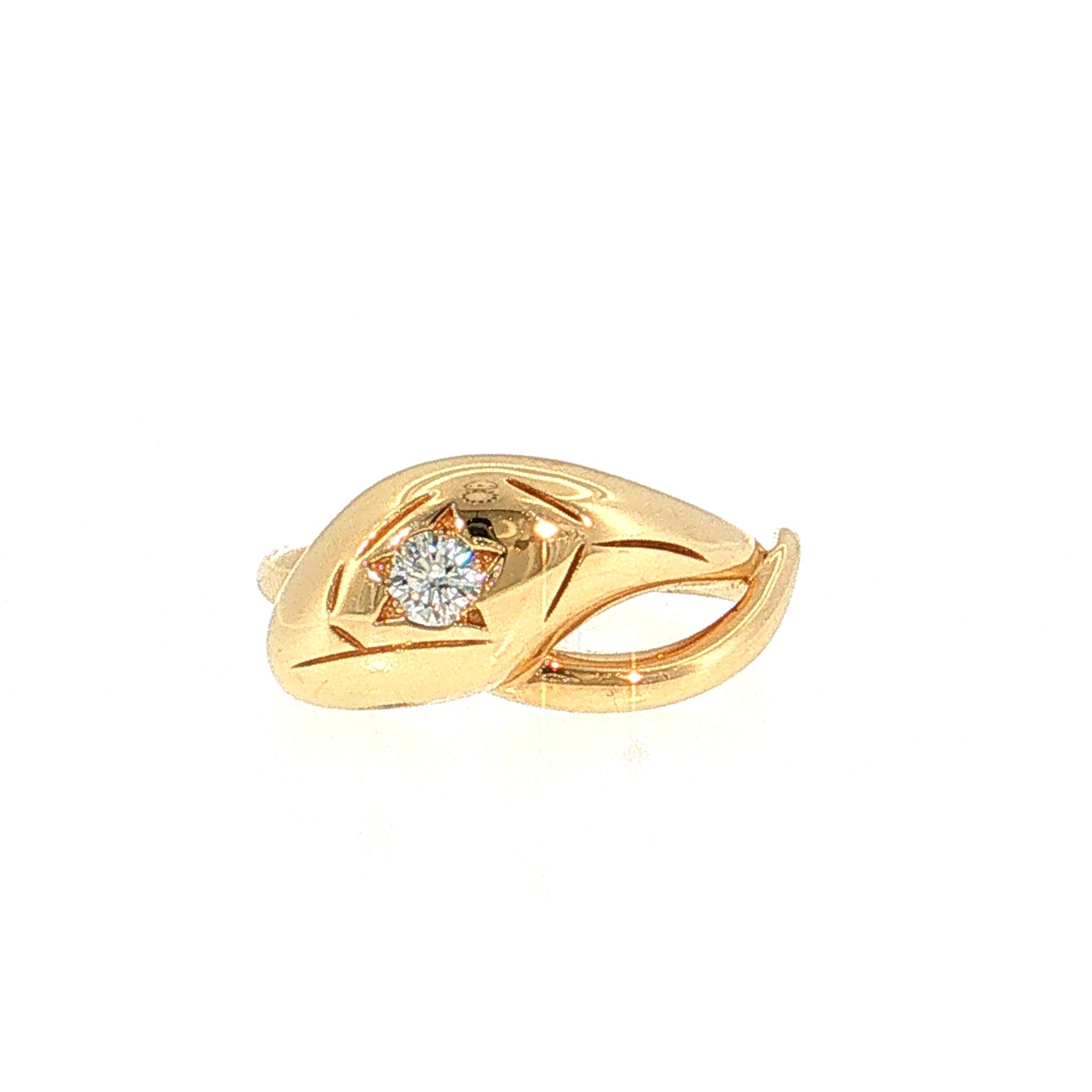 .18 Diamond Snake Cocktail Ring 18k Yellow Gold