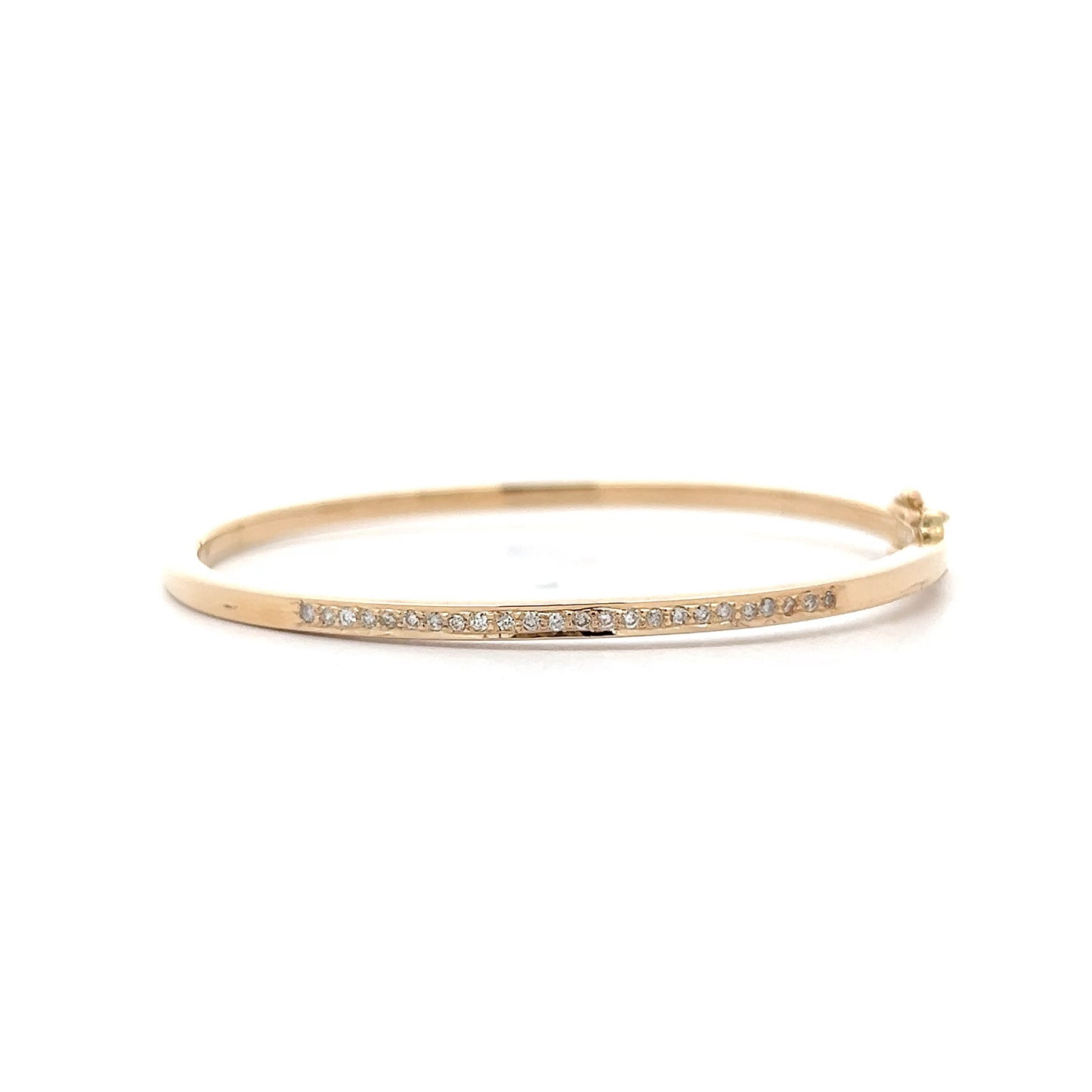 .18 Thin Diamond Bangle Bracelet in 14k