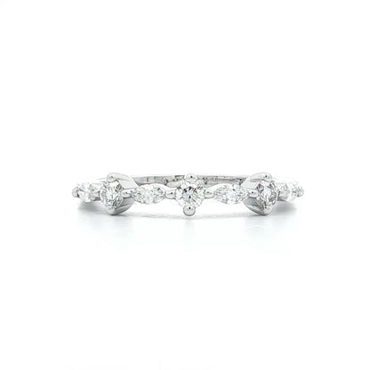 .19 Round & Marquise Diamond Wedding Band 18k