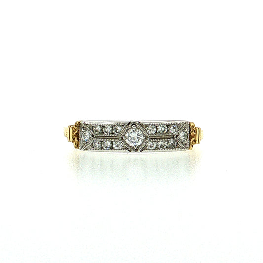.19 Vintage Retro Diamond Wedding Band 18k & Platinum